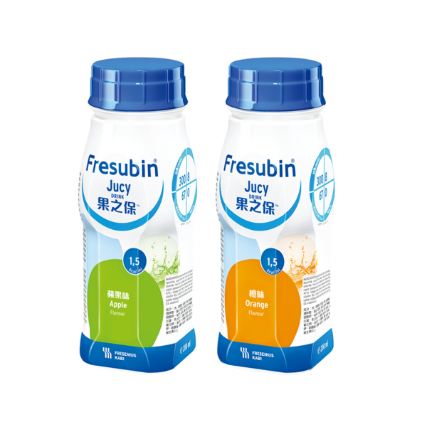 【包郵】	 Fresenius Kabi 果之保™高能量果味營養品：口味自選：橙味/蘋果味 (200毫升 x 4支) FRESUBIN JUCY Orange/ APPLE / 4 BOTTLES